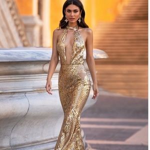 Alamour The Label Nicola Gold Dress